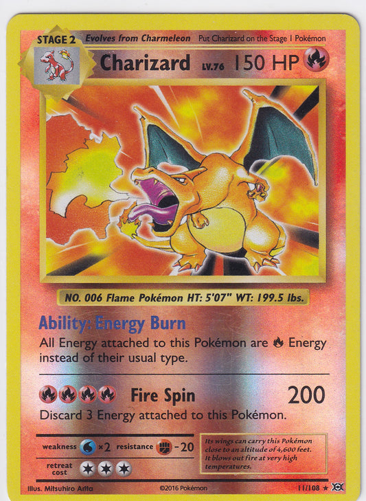 *LP* Charizard 11/108 Reverse Holo Pokemon XY Evolutions