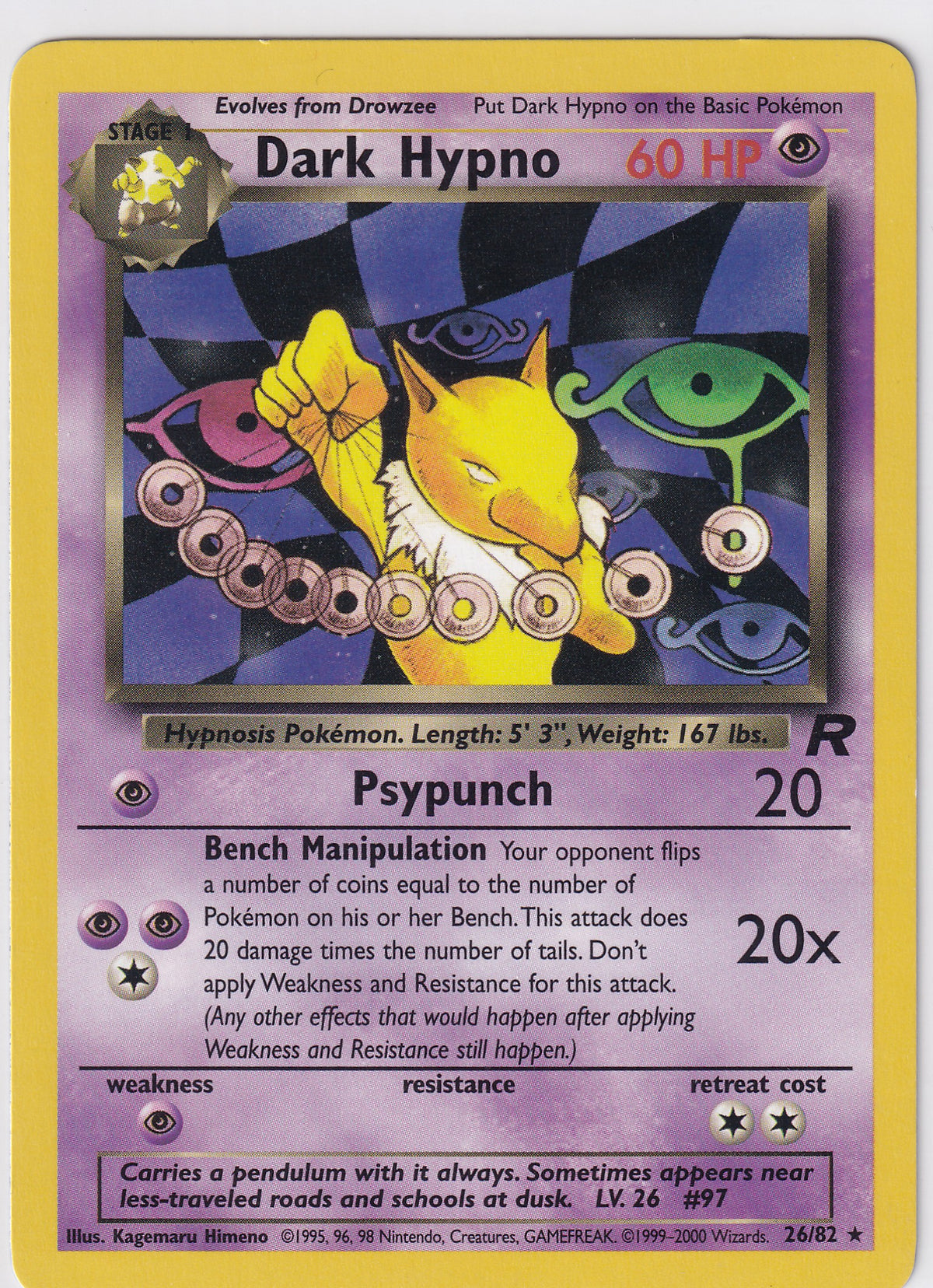 Dark Hypno 26/82 Pokemon Team Rocket
