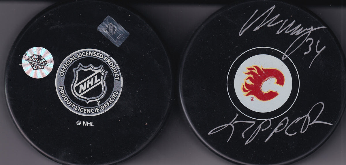 Miikka Kiprusoff Signed Calgary Flames Puck  with Inscribed "Kipper" with COA autographed auto