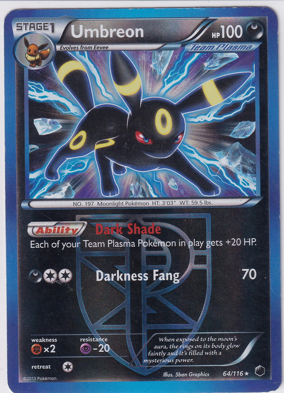 *HP* Umbreon (Team Plasma) 64/116 Pokemon Black & White Plasma Freeze