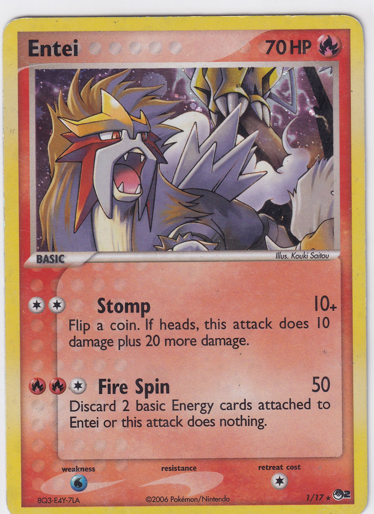 *HP* Entei 1/17 Pokemon POP Series 2