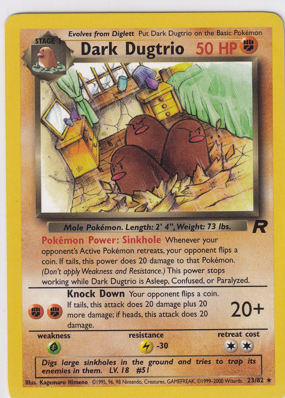 Dark Dugtrio Unlimited Rare - Team Rocket 23/82 Pokemon Card