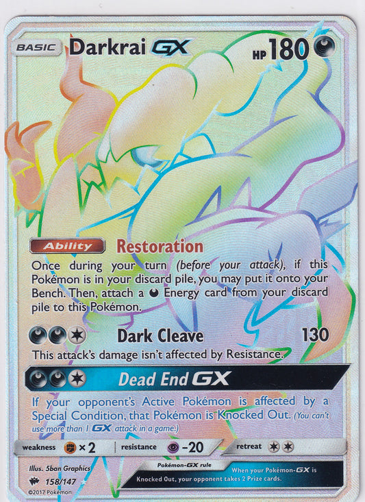*MP* Darkrai Gx 158/147  - Burning Shadows Pokemon Card