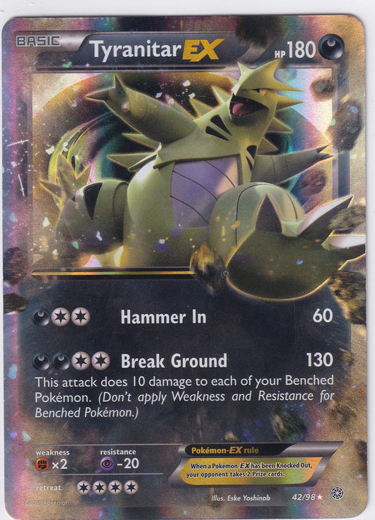 *MP* Tyranitar Ex 42/98  - Ancient Origins Pokemon Card