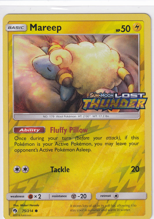 *HP* Mareep 75/214 Toys R Us Promo Pokemon Sun & Moon Lost Thunder #2