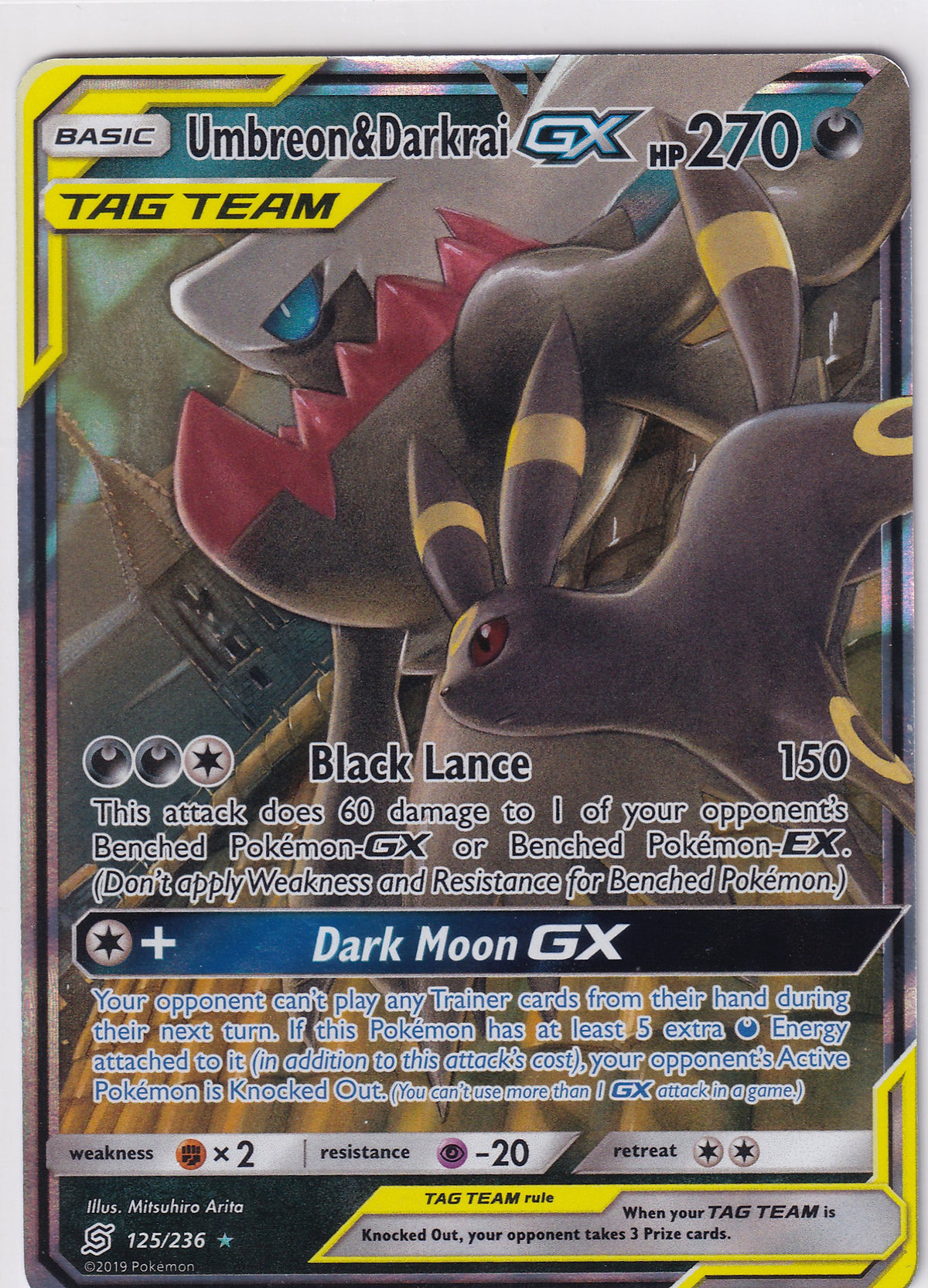Umbreon & Dark Rai GX Tag Team 125/236 Pokemon Sun & Moon Unified Minds