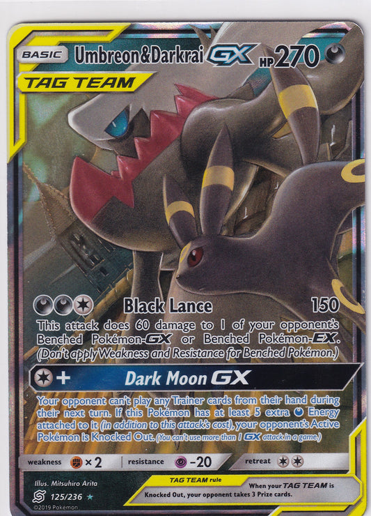Umbreon & Dark Rai GX Tag Team 125/236 Pokemon Sun & Moon Unified Minds