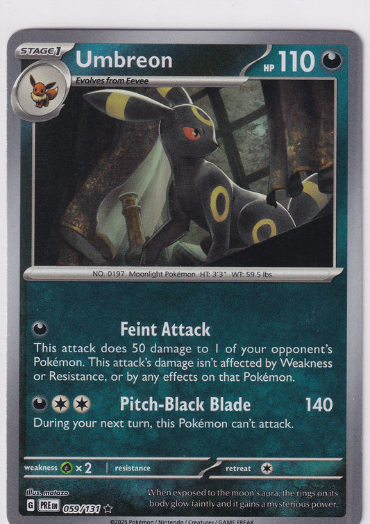 Umbreon 059/131 Master Ball Pokemon Scarlet & Violet Prismatic Evolutions