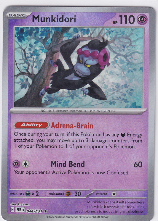 Munkidori Master Ball Holo - Scarlet & Violet Prismatic Evolutions 044/131 Pokemon Card