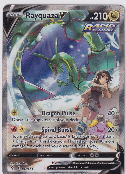 *LP* Rayquaza V 194/203 Pokemon Sword & Shield Evolving Skies