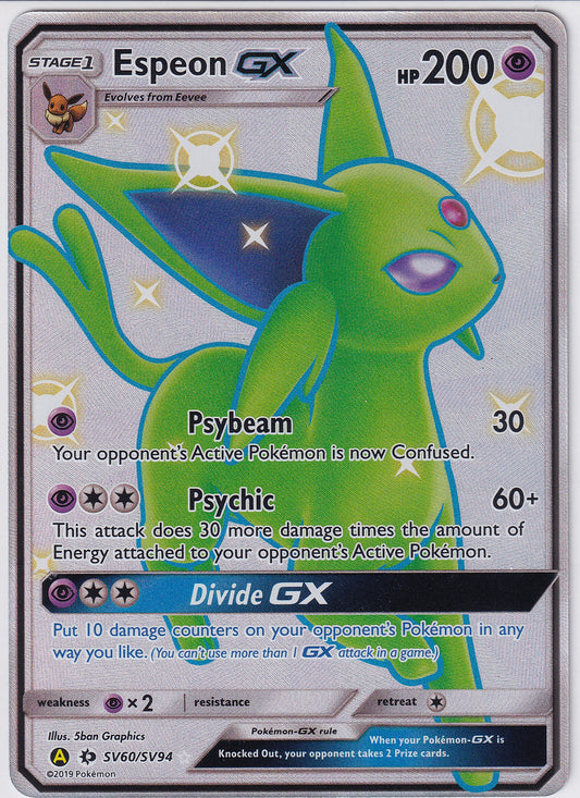 Espeon GX SV60/SV94 Pokemon Sword & Shield Hidden Fates Shiny Vault