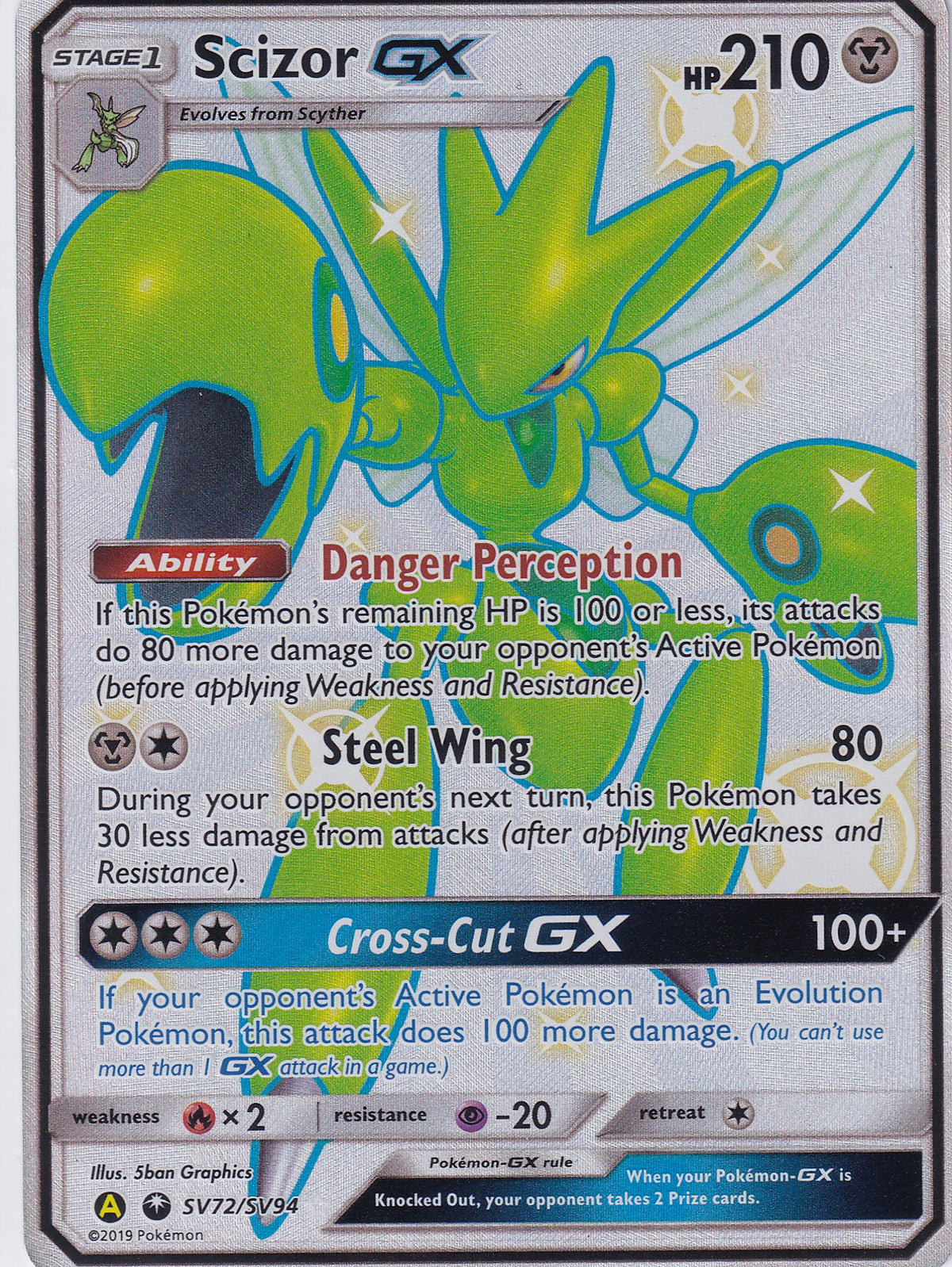 Scizor GX SV72/SV94 Pokemon Sword & Shield Hidden Fates Shiny Vault