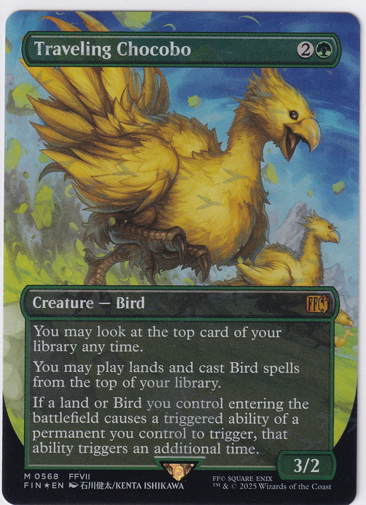 Traveling Chocobo M 0568 (Borderless) (Chocobo Track Foil) Magic The Gathering FINAL FANTASY