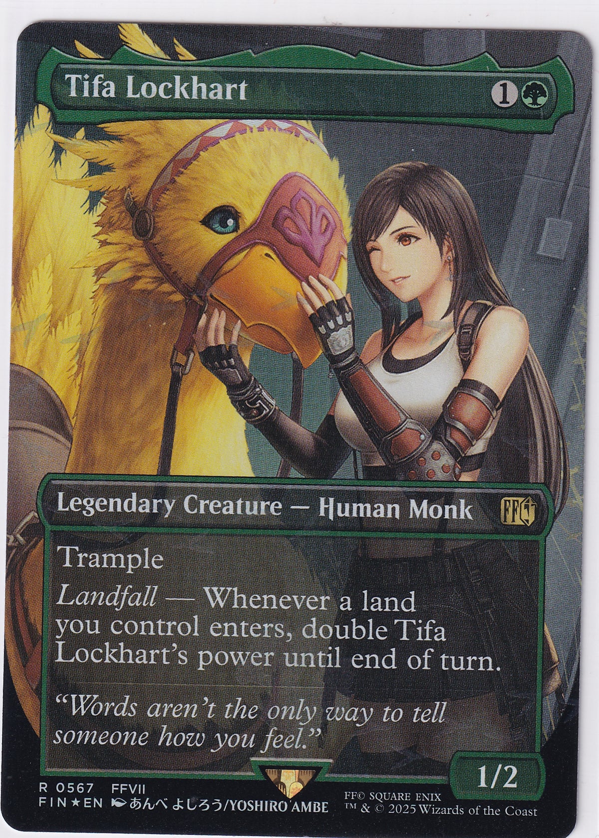 Tifa Lockhart R 0567 (Borderless) (Chocobo Track Foil) Magic The Gathering FINAL FANTASY