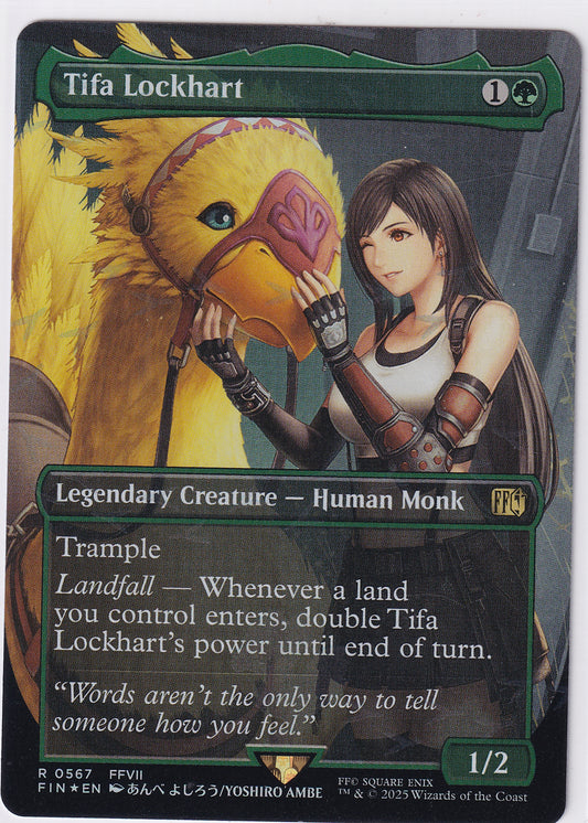 Tifa Lockhart R 0567 (Borderless) (Chocobo Track Foil) Magic The Gathering FINAL FANTASY