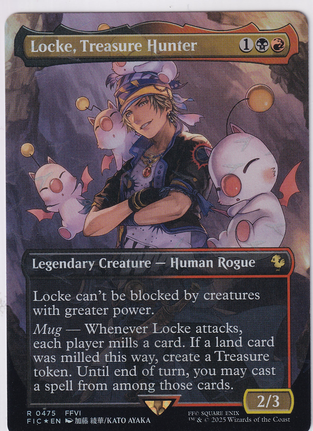 Locke, Treasure Hunter R 0475 (Borderless) (Chocobo Track Foil) Magic The Gathering FINAL FANTASY