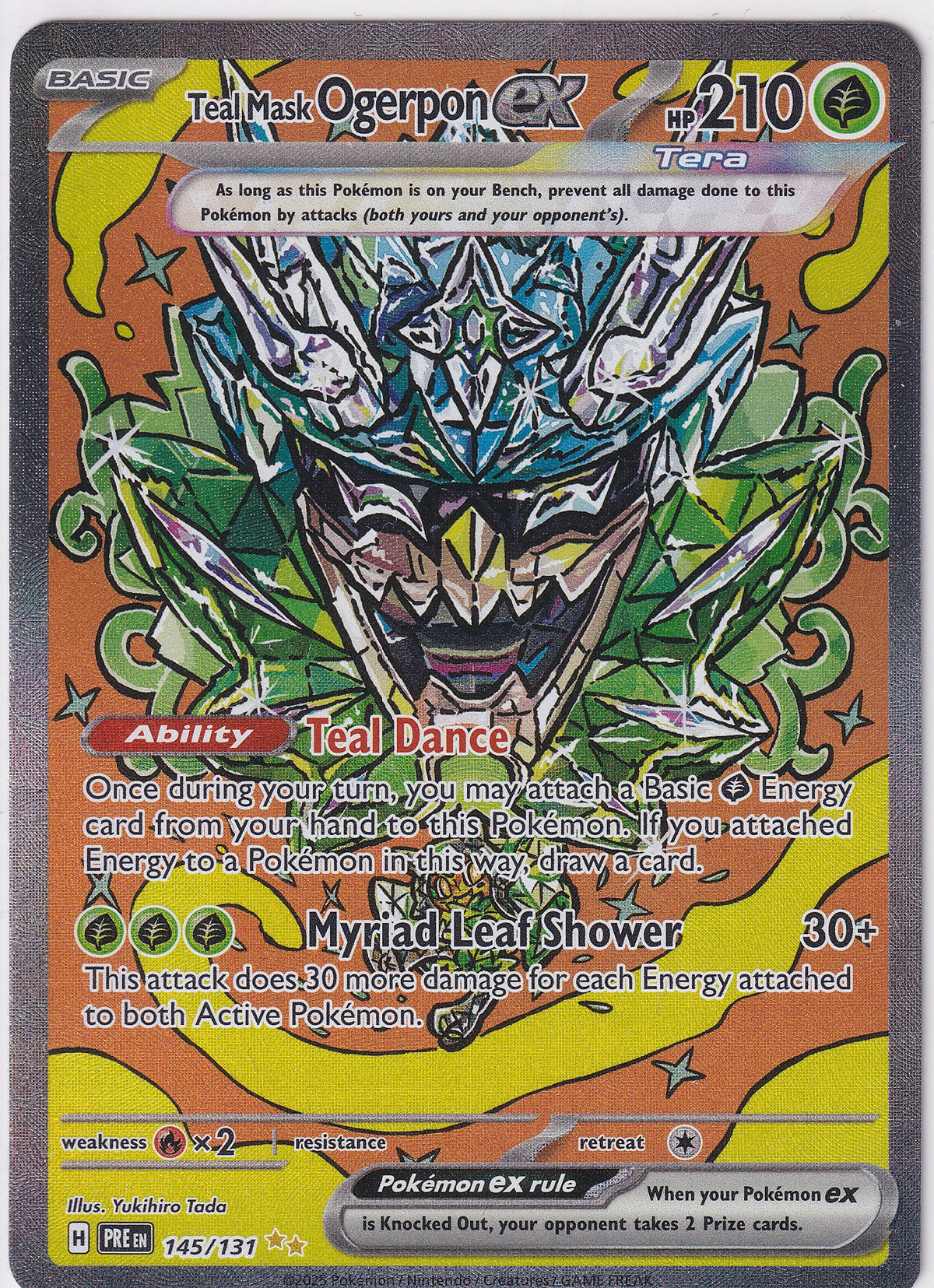 Teal Mask Ogerpon 145/131 Special Illustration Rare Pokemon Scarlet & Violet Prismatic Evolution