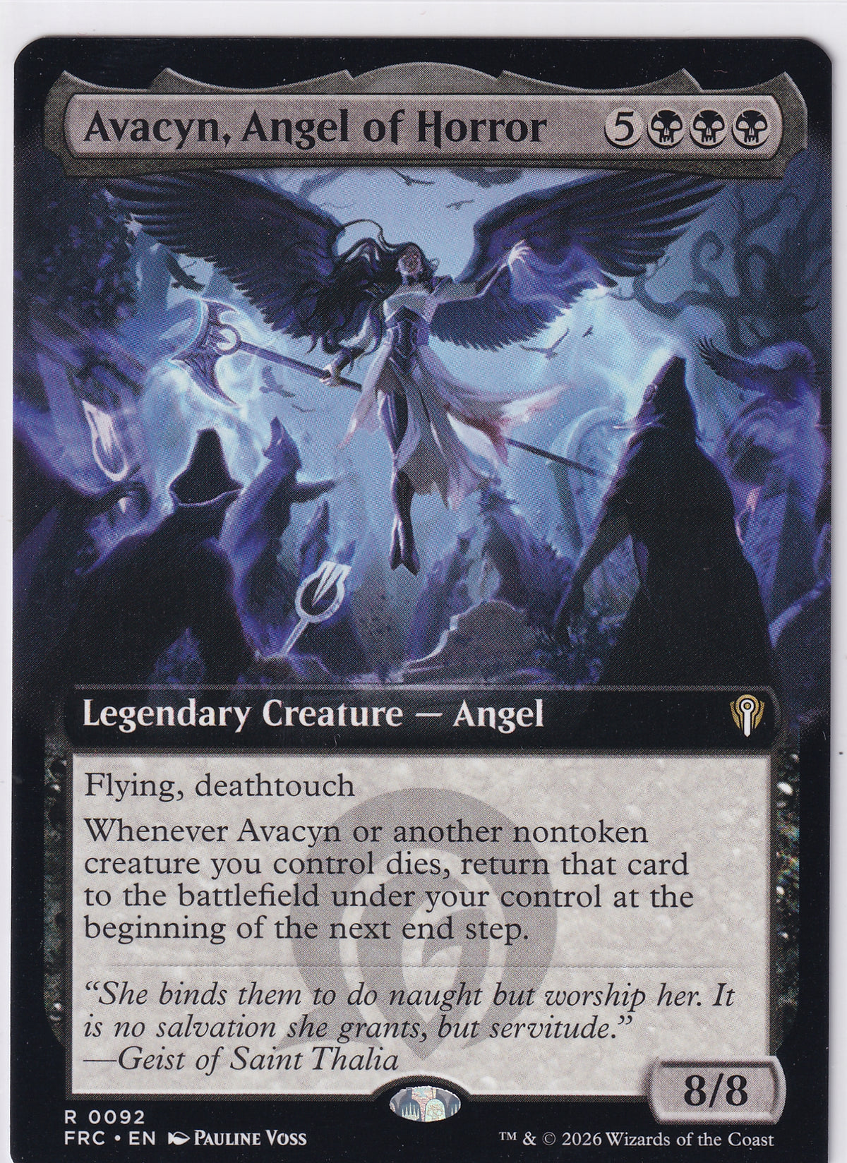 Avacyn, Angel Of Horror R 0092 (Extended Art) Magic The Gathering Commander Reality Fracture