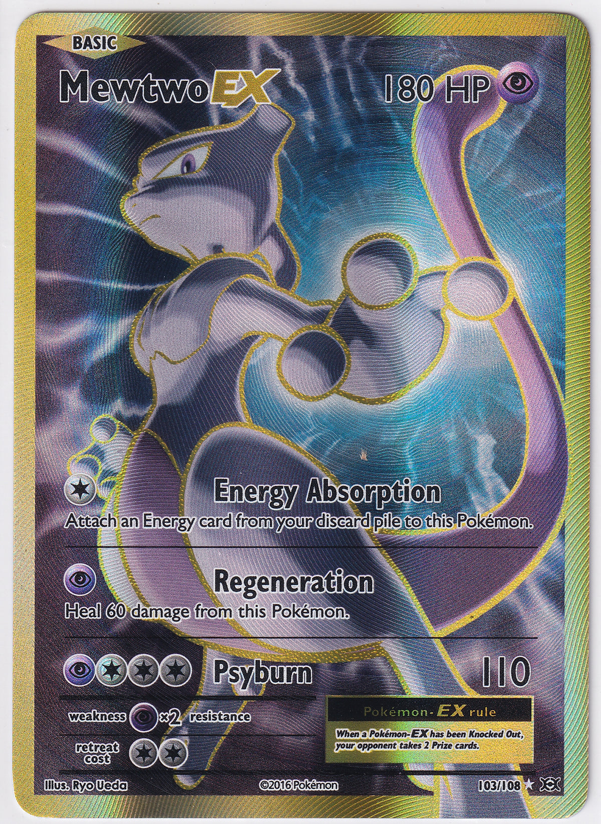 Mewtwo EX (Full Art) 103/108 Ultra Rare - Evolutions - Pokemon Card