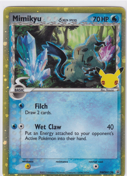 Mimikyu Delta Species Holo - Sword & Shield Promo SWSH136 Pokemon Card