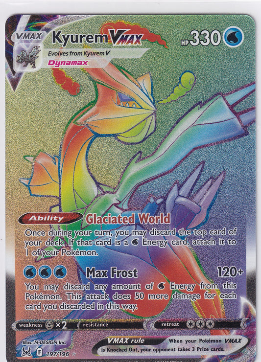 Kyurem VMax Secret Rare - Lost Origin 197/196 Pokemon Card