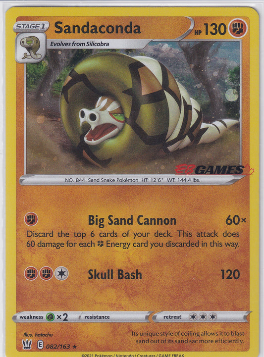 Sandaconda EB Games Exclusive Holo Promo STAMPED - Battle Styles 082/163 Pokemon Card
