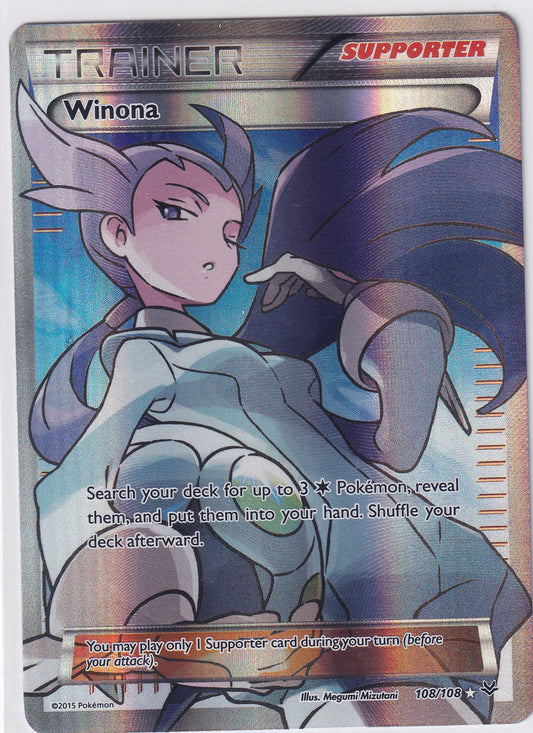 *LP* Winona Full Art Ultra Rare - XY Roaring Skies 108/108 Pokemon Card