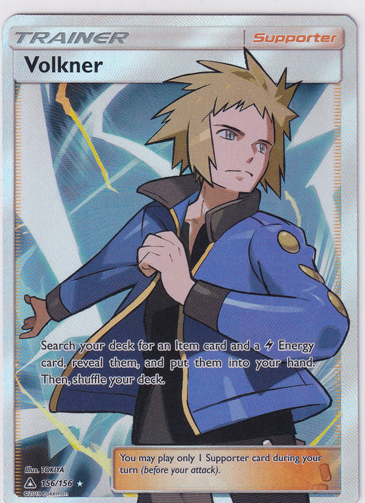 Volkner Full Art Ultra Rare - Sun & Moon Ultra Prism 156/156 Pokemon Card