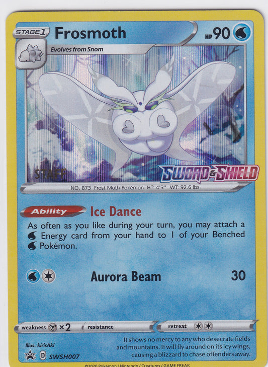 Frosmoth Prerelease Staff Holo STAMPED - Sword & Shield Promo SWSH007 Pokemon Card