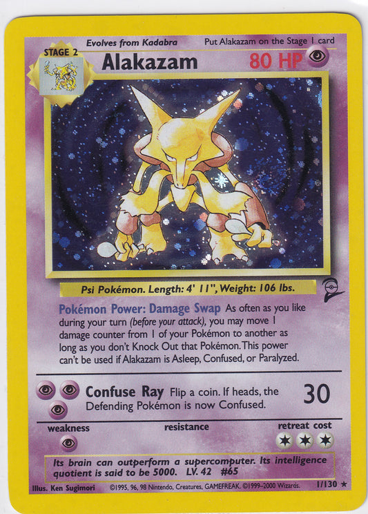 *LP* Alakazam 1/130 Pokemon Base Set Two