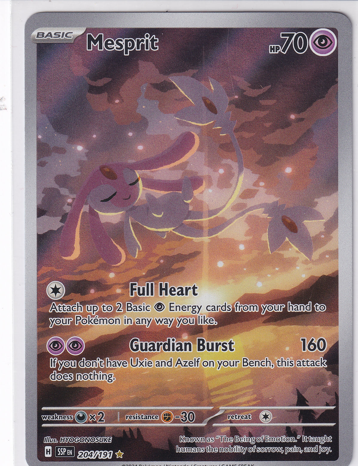 Mesprit Illustration Rare - Surging Sparks 204/191 Pokemon Card