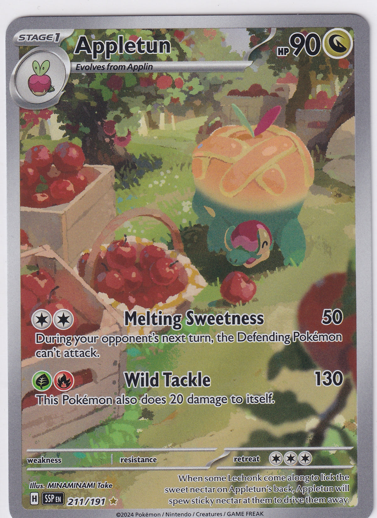 Appletun Illustration Rare - Surging Sparks 211/191 Pokemon Card
