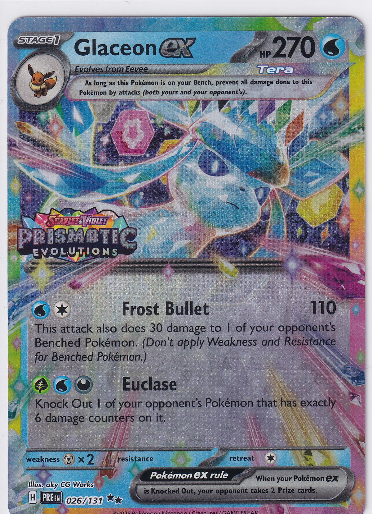 Glaceon EX Prismatic Stamped Promo - Prismatic Evolutions 026/131 Pokemon Card