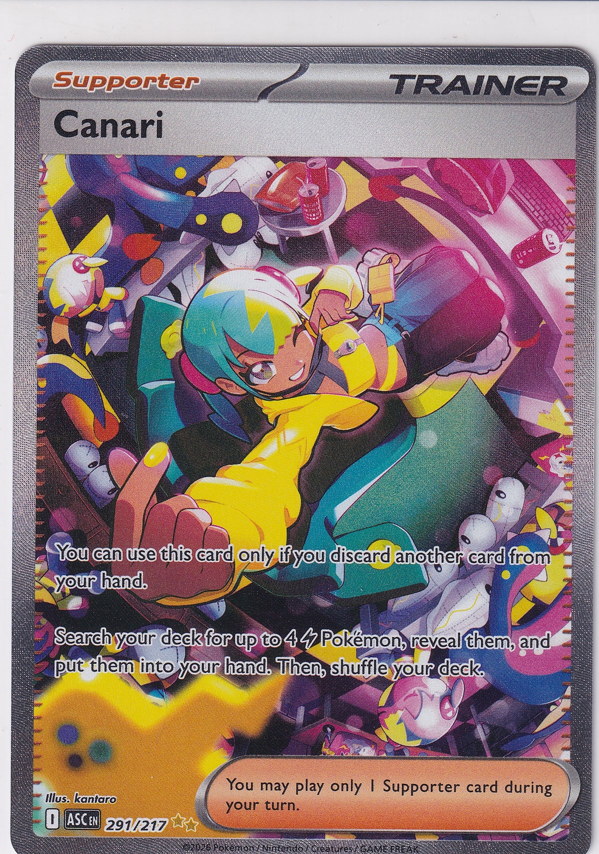 Canari Supporter Special Illustration Rare - Ascended Heroes 291/217 Pokemon Card