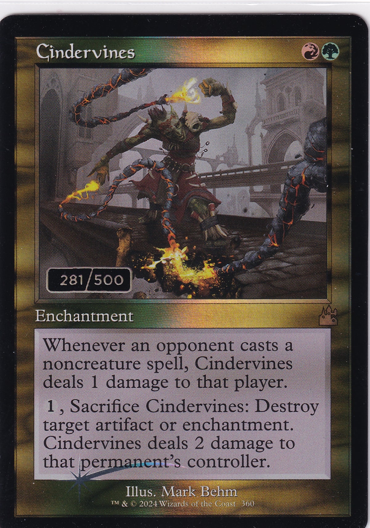 Cindervines Retro Frame Foil 281/500 - Ravnica Remastered 360 Magic the Gathering Card