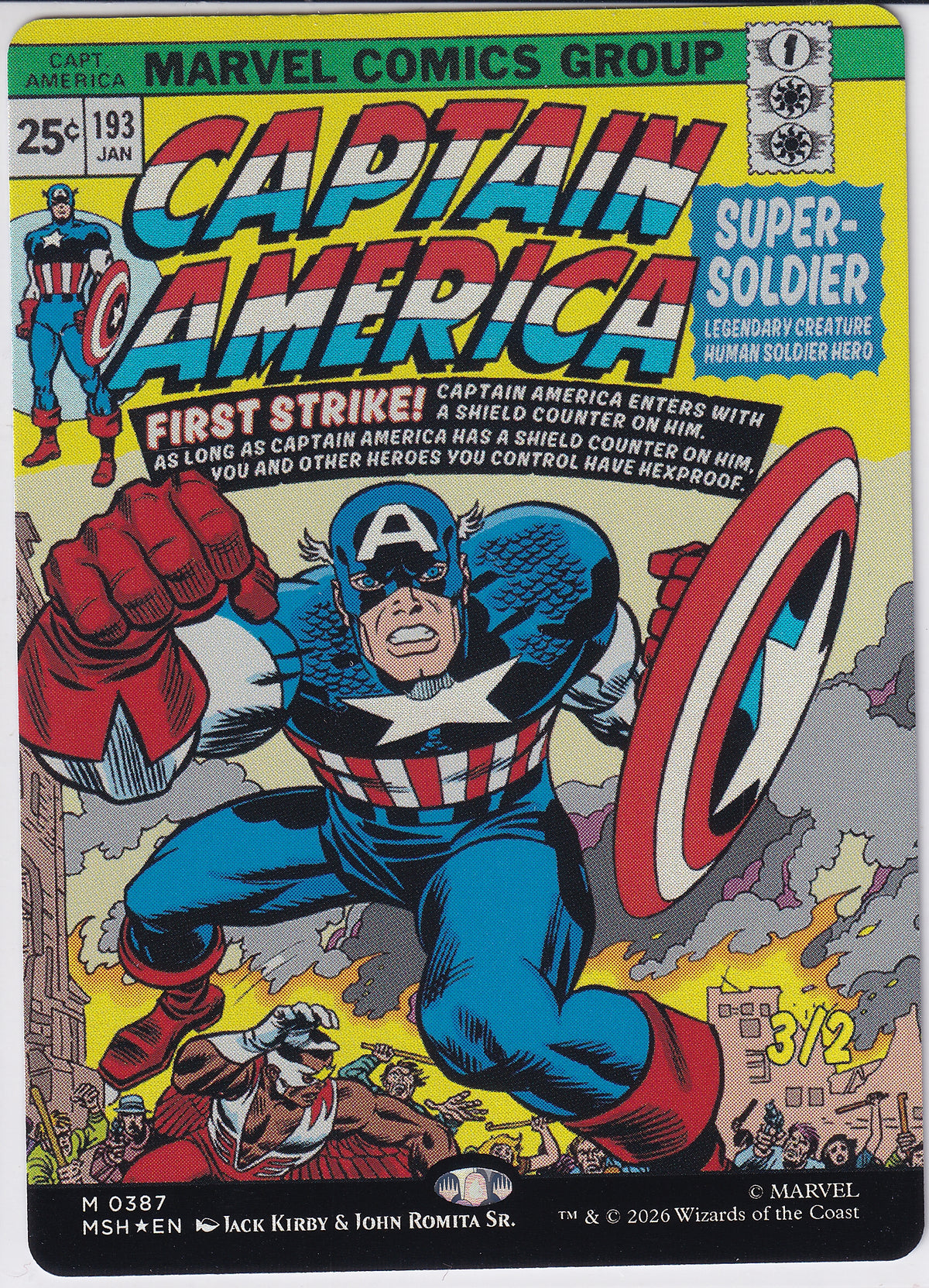 Captain America Super-Soldier Borderless Foil - Marvel Super Heroes R 387 Magic the Gathering Card