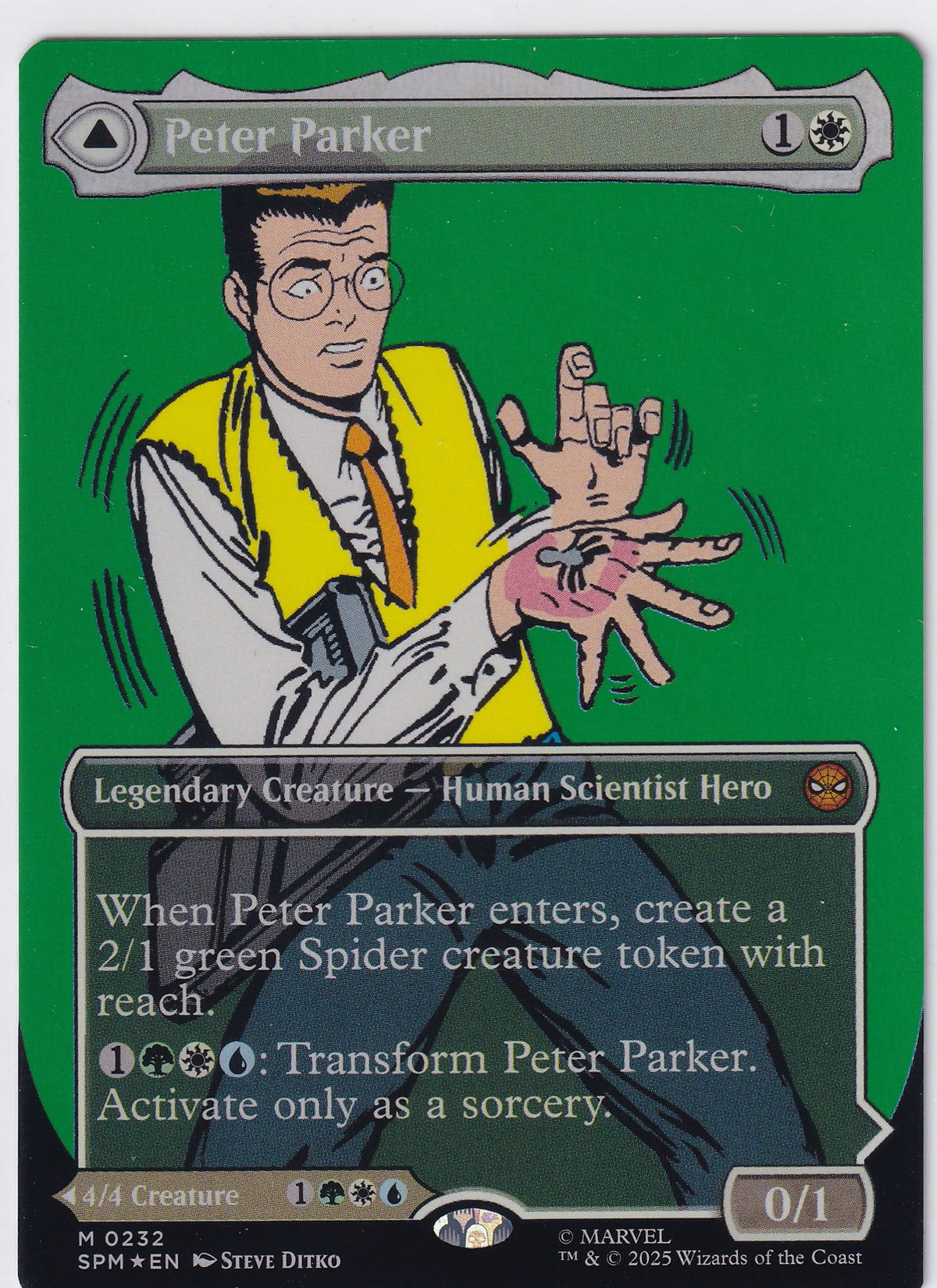 Peter Parker Borderless Foil - Marvel Super Heroes M 323 Magic the Gathering Card