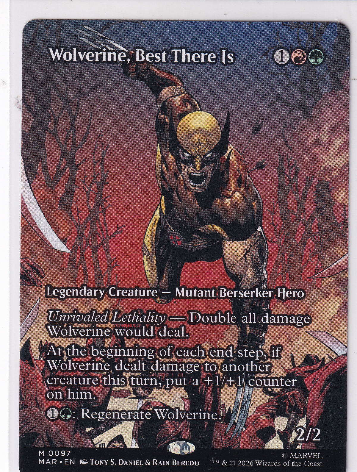 Wolverine Best There Is Borderless - Marvel Eternal Legal M 97 Magic the Gathering Card