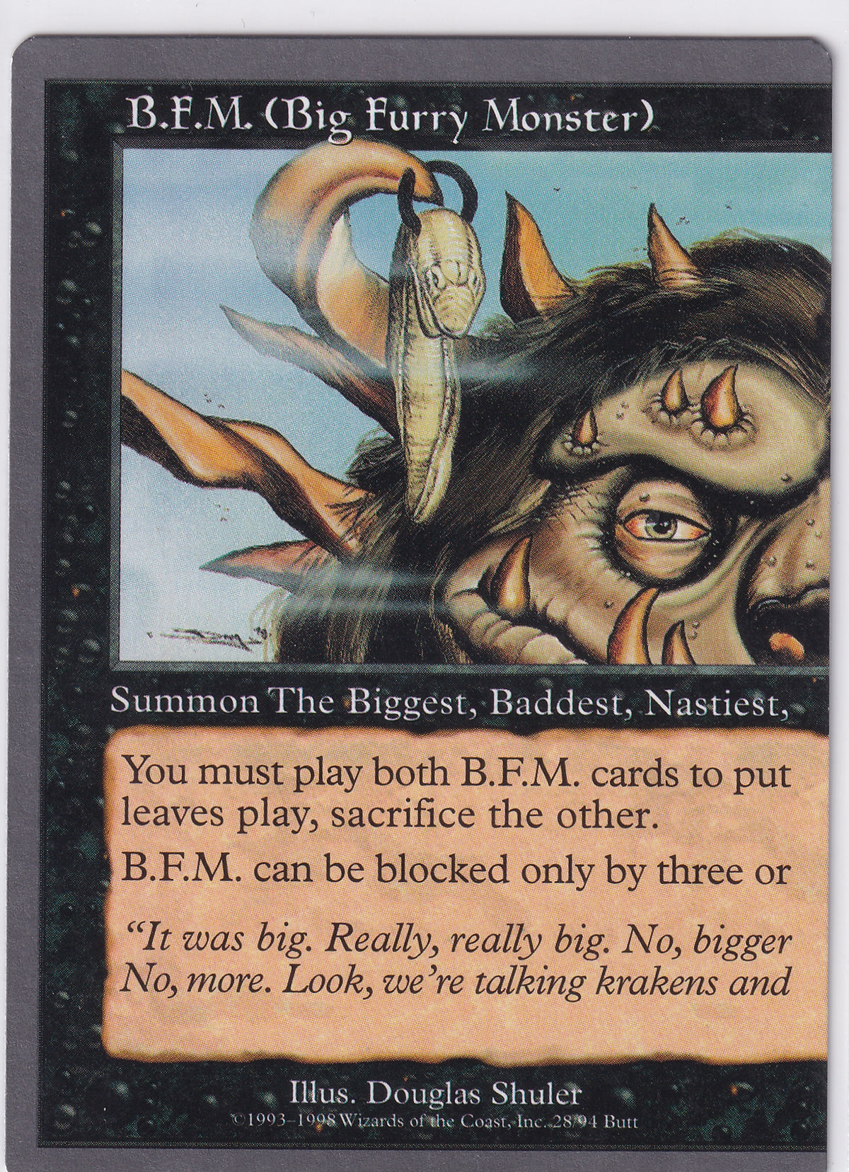 Big Furry Monster (B.F.M) Left - Unglued 28 Magic the Gathering Card
