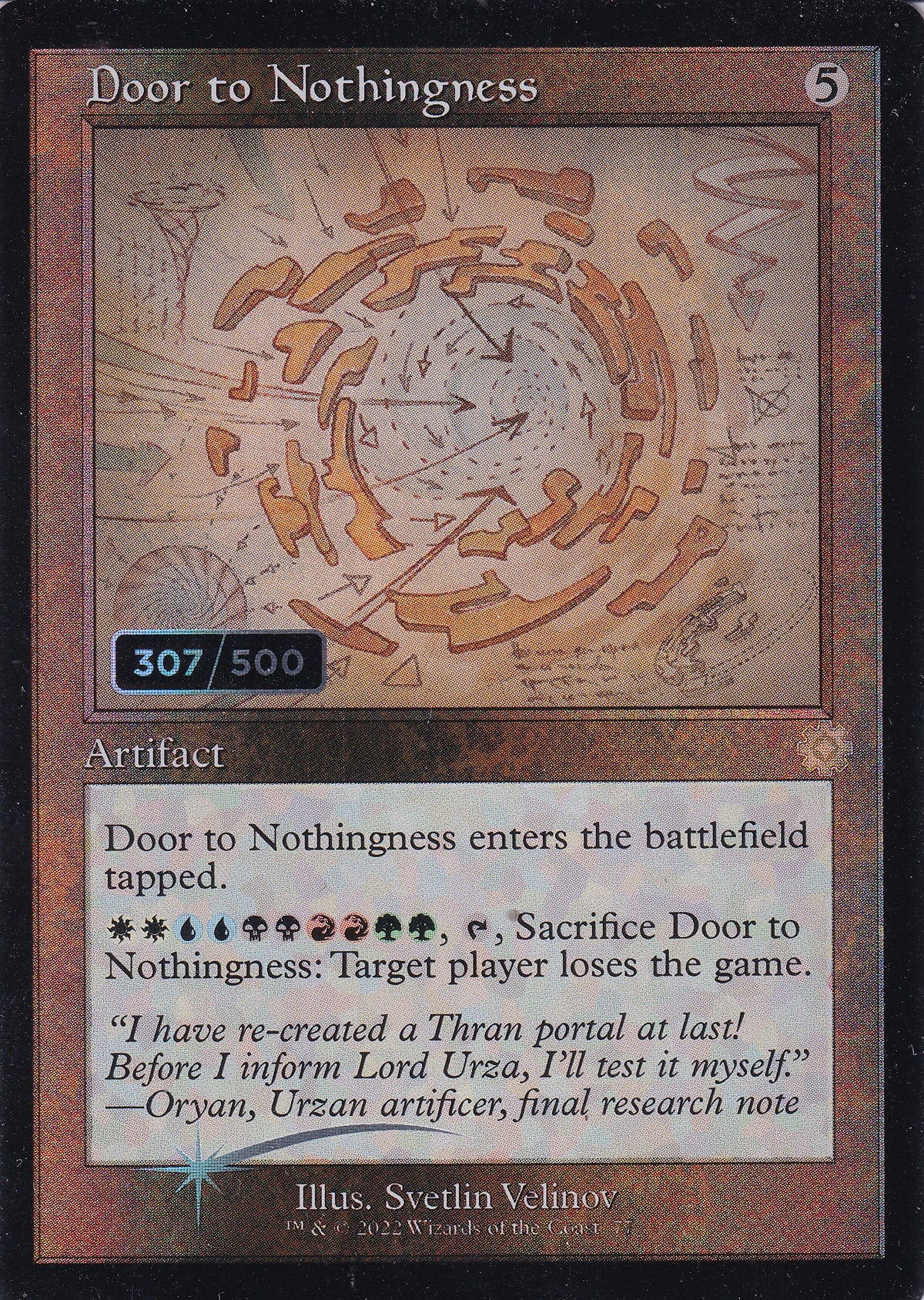 Door to Nothingness Schematic 307/500 - The Brother's War Retro Frame Artifacts 77 Magic the Gathering Card