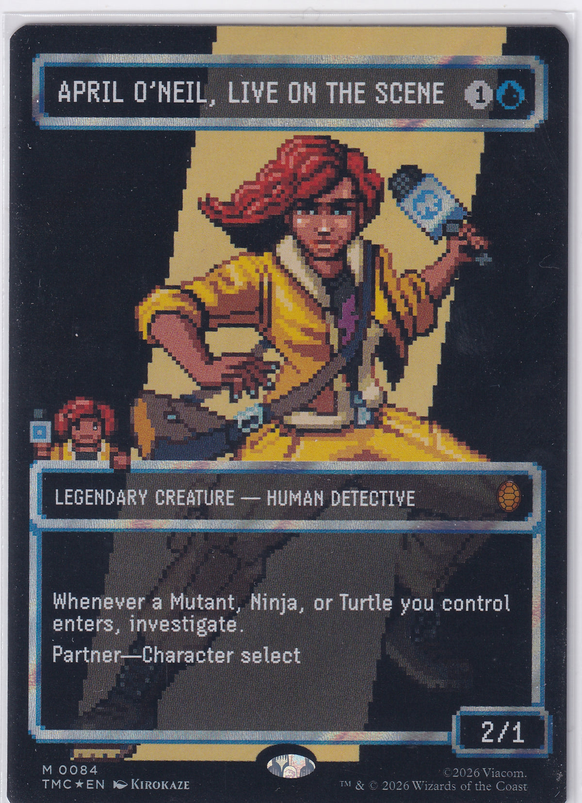 April O'Neil Live on the Scene Borderless Surge Foil - Teenage Mutant Ninja Turtles M 84 Magic the Gathering Card