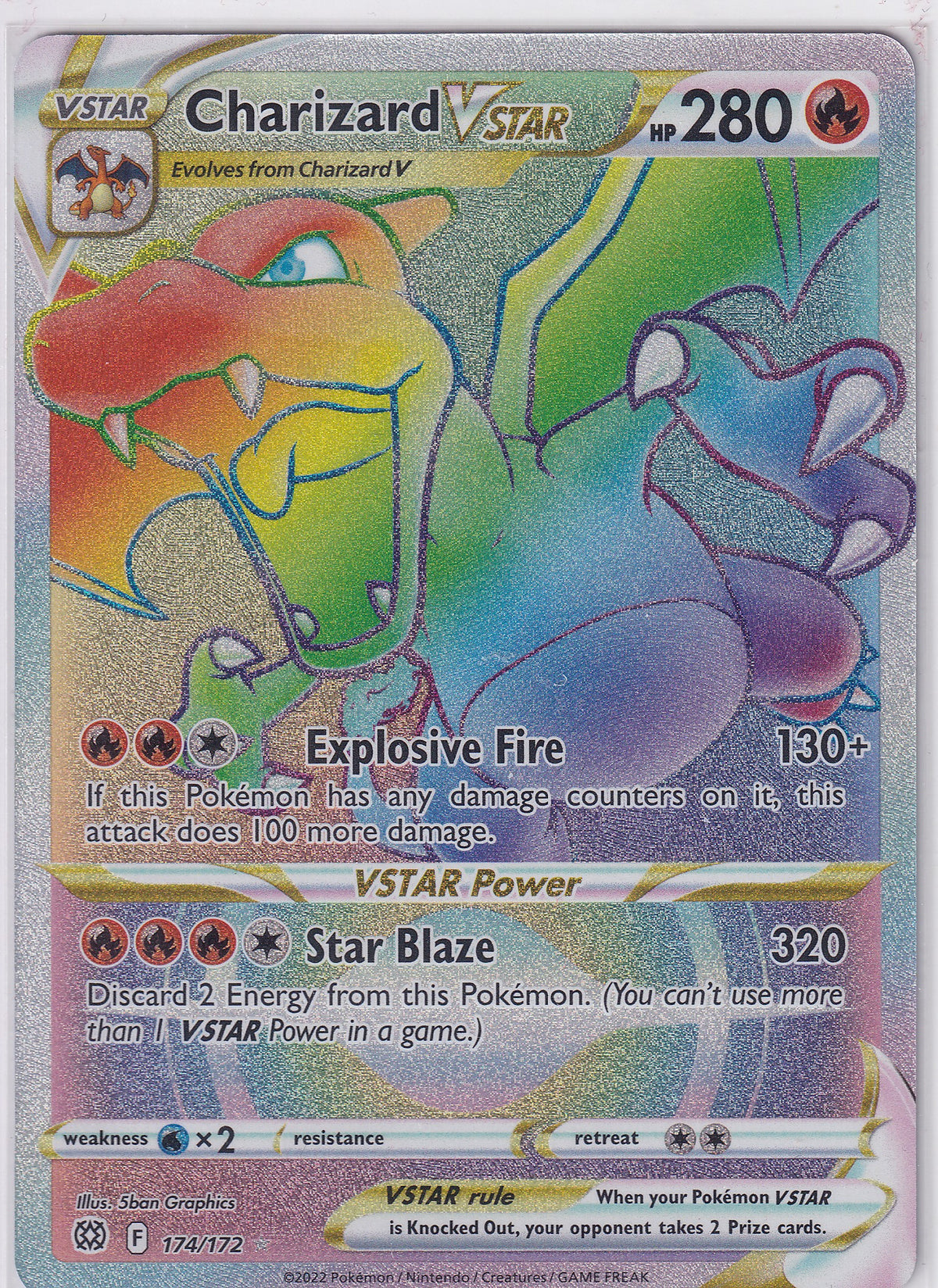 Charizard VSTAR (Secret) 174/172 Pokemon Sword & Shield Brilliant Stars