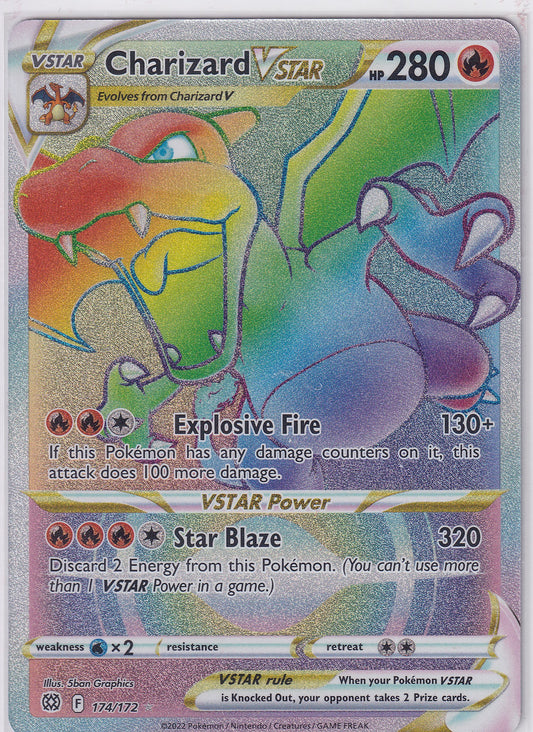 Charizard VSTAR (Secret) 174/172 Pokemon Sword & Shield Brilliant Stars