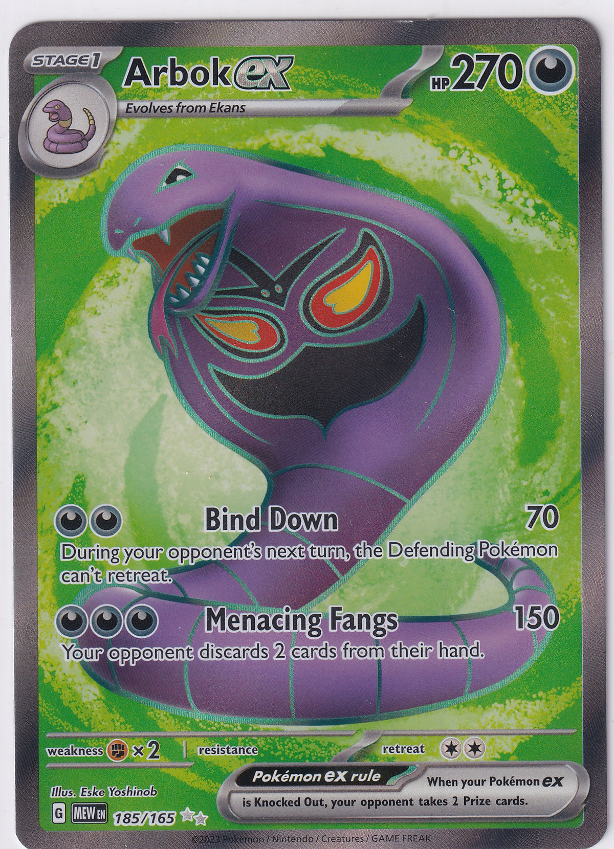 Arbok EX Ultra Rare - Scarlet & Violet 151 185/165 Pokemon Card