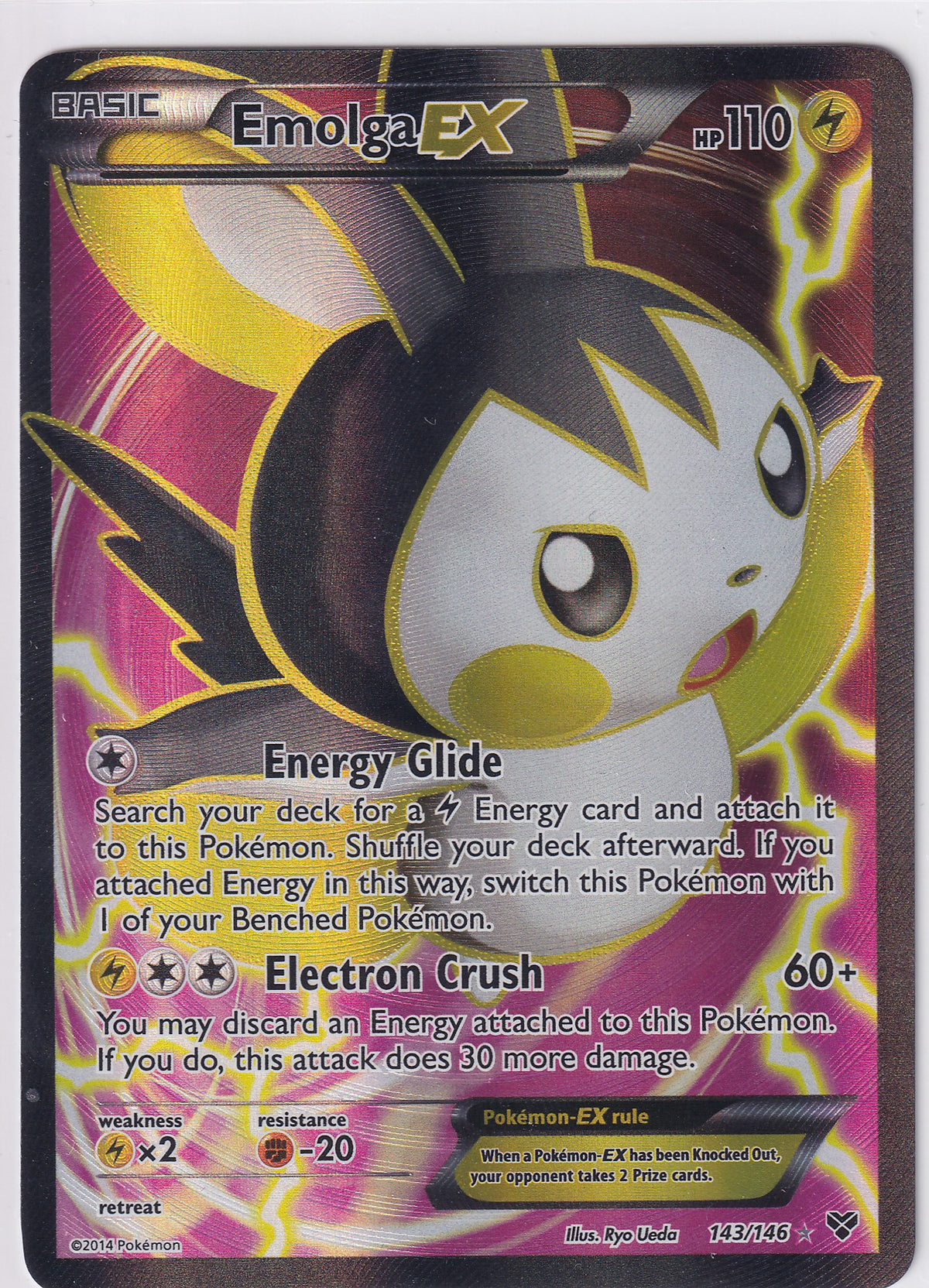 *LP* Emolga EX 143/146 Pokemon XY Base Set
