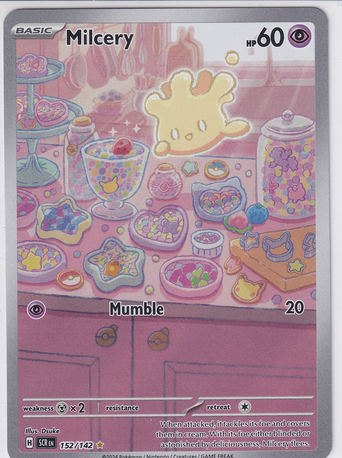 Milcery Illustration Rare - Stellar Crown 152/142 Pokemon Card