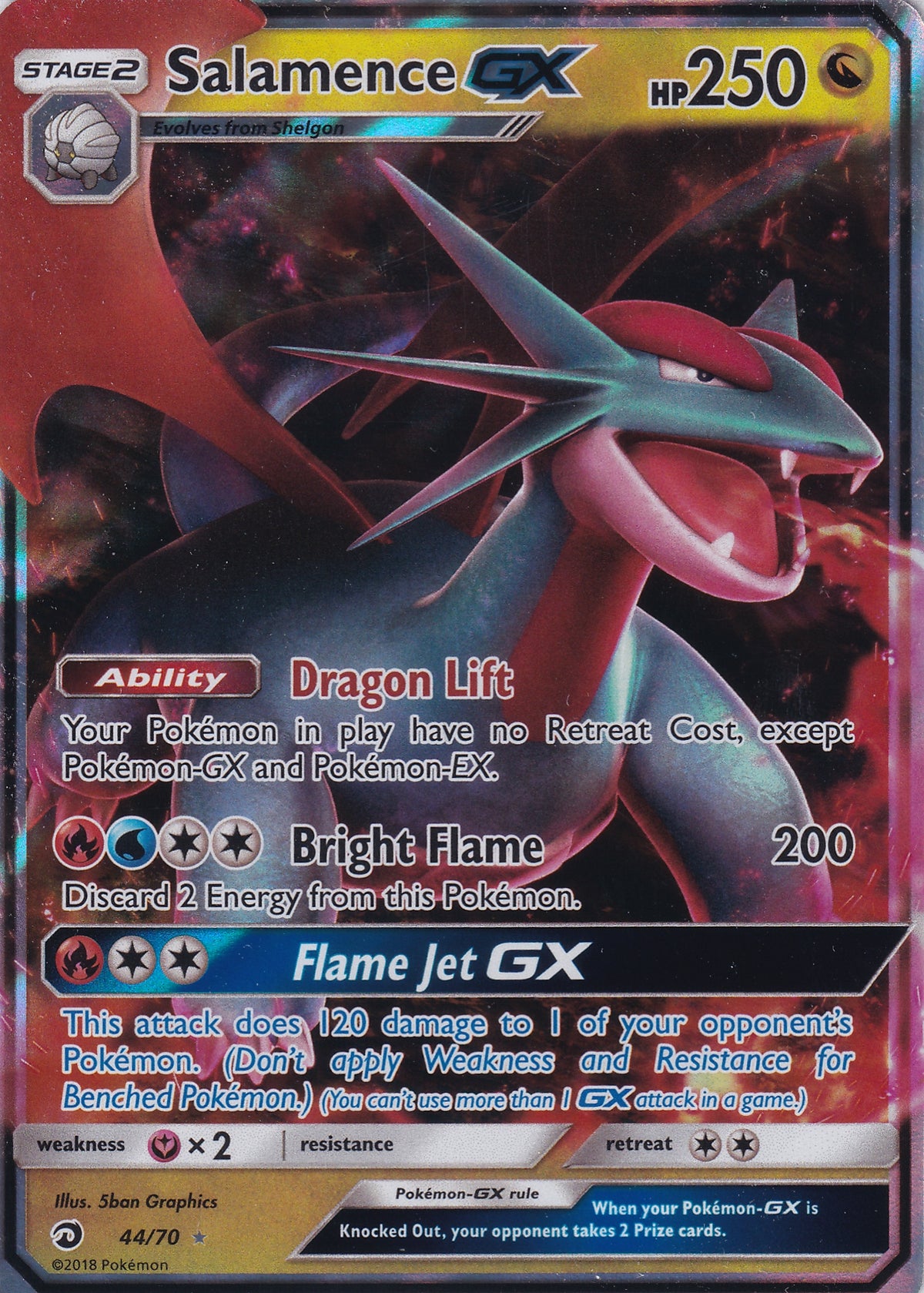 Salamence GX Ultra Rare - Dragon Majesty 44/70 Pokemon Card