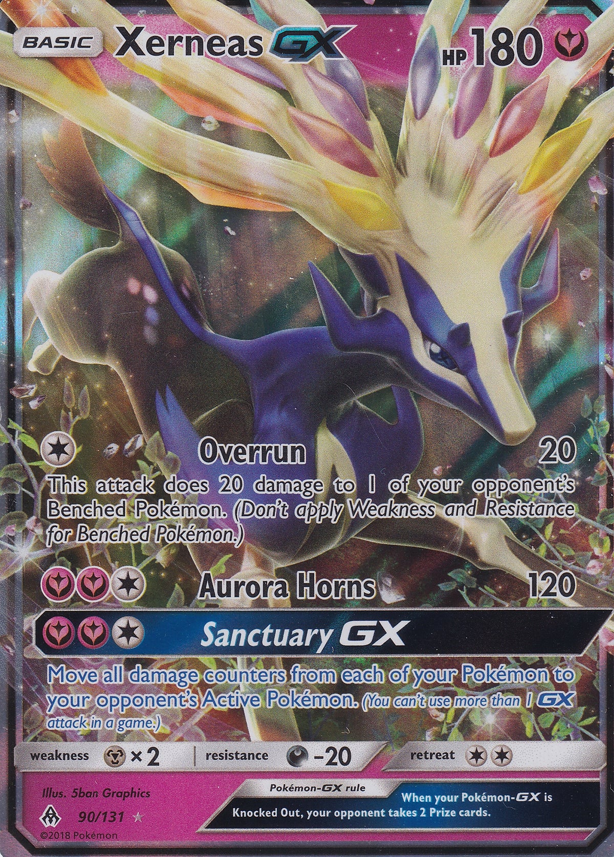 Xerneas GX Ultra Rare - Forbidden Light 90/131 Pokemon Card