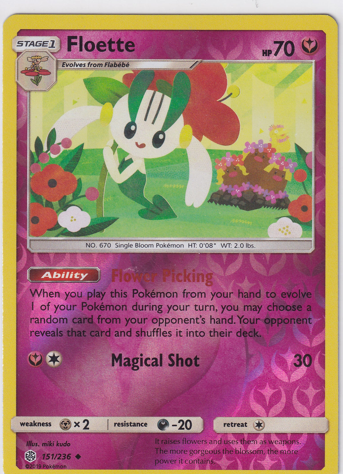 *MP* Floette 151/236 Reverse Holo Pokemon Sun & Moon Cosmic Eclipse