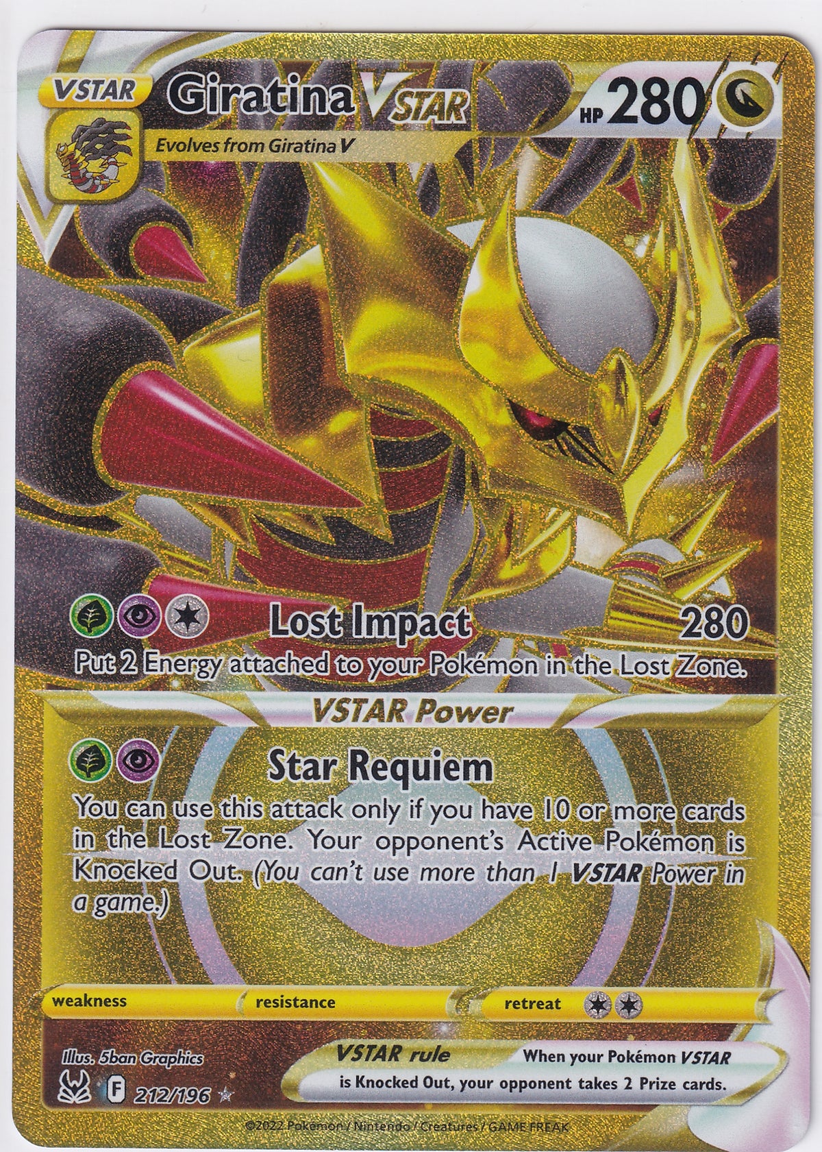 Giratina VSTAR (Secret) 212/196 - Lost Origin - Pokemon Card